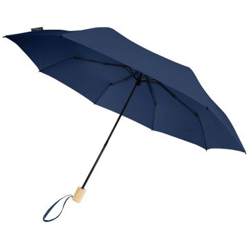 Birgit 21 foldable windproof recycled PET umbrella Navy - 1 Bounce Creative Designs