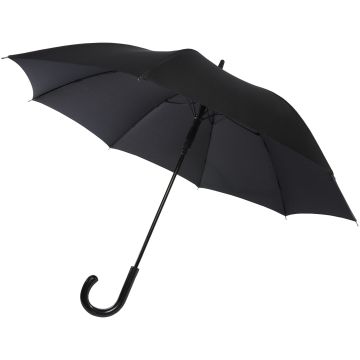 Luxe Auto Umbrella With Carbon Look  Crooked Handle Fontana 23  Solid black - 1 Bounce Creative Designs