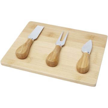 Ement Bamboo Cheeseboard and Cheese Knives