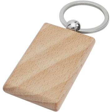 Gian beech wood rectangular keychain Natural - 1 Bounce Creative Designs