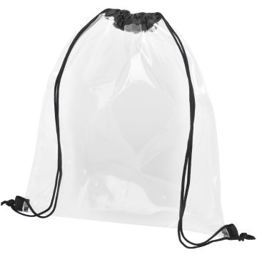 Lancaster transparent drawstring backpack 5L Solid black  transparent clear - 1 Bounce Creative Designs