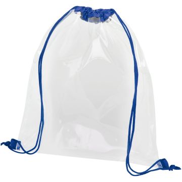 Lancaster transparent drawstring backpack 5L Royal blue  transparent clear - 1 Bounce Creative Designs