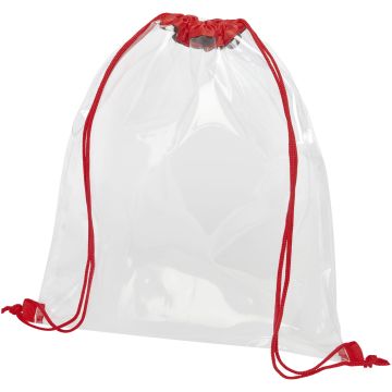Lancaster transparent drawstring backpack 5L Red  transparent clear - 1 Bounce Creative Designs