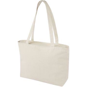 Ningbo Cotton Tote Bag With Zipper Natural - 1 Bounce Creative Designs