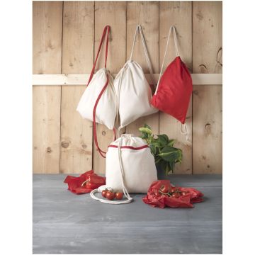 Oregon 140 gm cotton drawstring backpack 5L Orange - 1 Bounce Creative Designs