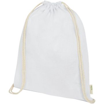 Orissa 140 gm GOTS organic cotton drawstring backpack 5L White - 1 Bounce Creative Designs