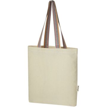 Rainbow 180 gm recycled cotton tote bag 5L Natural - 1 Bounce Creative Designs