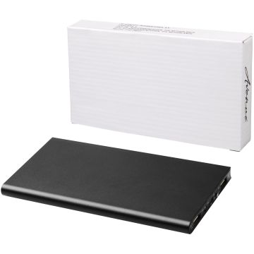 Plate 8000 mAh aluminium power bank Solid black - 1 Bounce Creative Designs