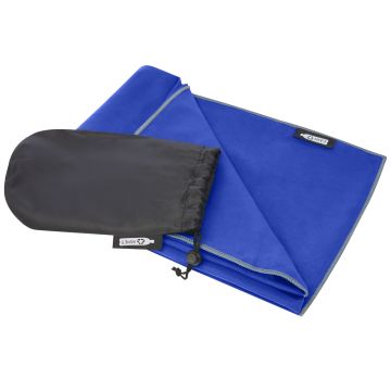 Pieter recycled PET ultra lightweight and quick dry towel Process blue - 1 Bounce Creative Designs