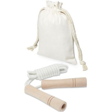Denise Wooden Skipping Rope In Cotton Pouch Black - 1 Bounce Creative Designs