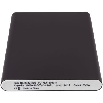 Pep 4000 mAh power bank Solid black - 1 Bounce Creative Designs