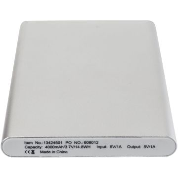 Pep 4000 mAh power bank Silver - 1 Bounce Creative Designs