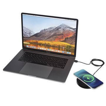 Freal wireless charging pad Shiny black  solid black - 1 Bounce Creative Designs