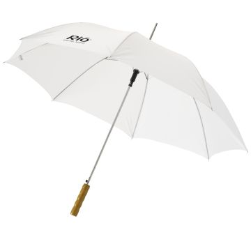 Lisa 23 auto open umbrella with wooden handle White - 1 Bounce Creative Designs