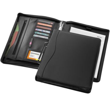 Ebony A4 Briefcase Portfolio With Notepad Solid black - 1 Bounce Creative Designs