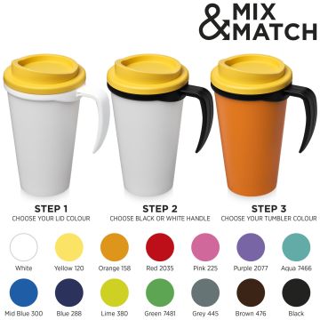 Americano Grande 350 ml insulated mug Aqua blue  solid black - 1 Bounce Creative Designs