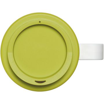 BriteAmericano grande 350 ml insulated mug White  lime - 1 Bounce Creative Designs