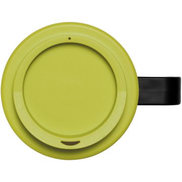 BriteAmericano grande 350 ml insulated mug Solid black  lime - 1 Bounce Creative Designs