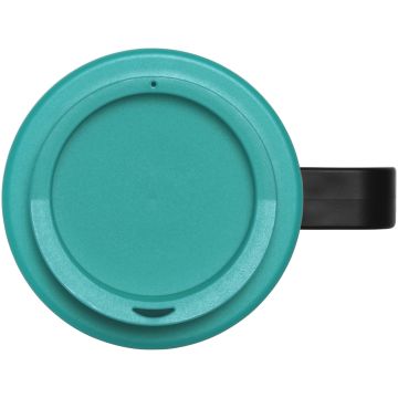 BriteAmericano grande 350 ml insulated mug Solid black  aqua blue - 1 Bounce Creative Designs