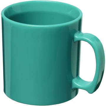 Standard Coloured Plastic Mug 300 ml Made In The UK Aqua - 1 Bounce Creative Designs