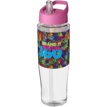 H2O Active Tempo 700 ml spout lid sport bottle Transparent  pink - 1 Bounce Creative Designs