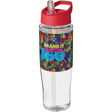 H2O Active Tempo 700 ml spout lid sport bottle Transparent  red - 1 Bounce Creative Designs