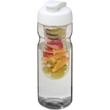 H2O Active Base 650 ml flip lid sport bottle  infuser Transparent  white - 1 Bounce Creative Designs