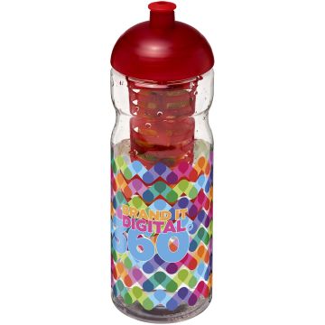 H2O Active Base 650 ml dome lid sport bottle  infuser Transparent  red - 1 Bounce Creative Designs