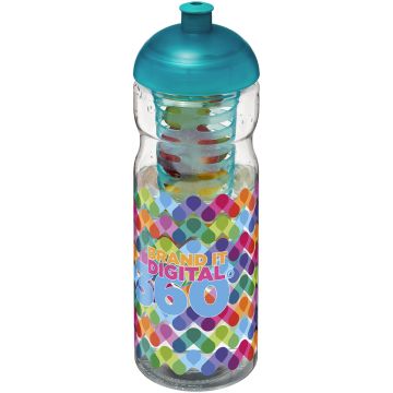 H2O Active Base 650 ml dome lid sport bottle  infuser Transparent  aqua blue - 1 Bounce Creative Designs