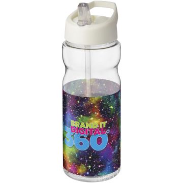 H2O Active Base 650 ml spout lid sport bottle Ivory cream  transparent - 1 Bounce Creative Designs