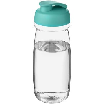 H2O Active Pulse 600 ml flip lid sport bottle Transparent  aqua blue - 1 Bounce Creative Designs