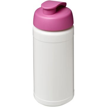 Baseline Plus 500 ml flip lid sport bottle White  pink - 1 Bounce Creative Designs