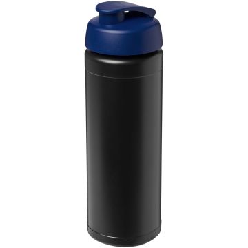 Baseline Plus 750 ml flip lid sport bottle Solid black  blue - 1 Bounce Creative Designs
