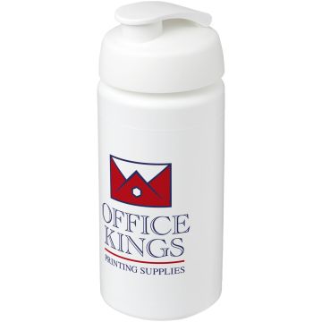 Baseline Plus grip 500 ml flip lid sport bottle White - 1 Bounce Creative Designs