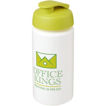 Baseline Plus grip 500 ml flip lid sport bottle White  lime - 1 Bounce Creative Designs