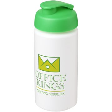 Baseline Plus grip 500 ml flip lid sport bottle White  green - 1 Bounce Creative Designs