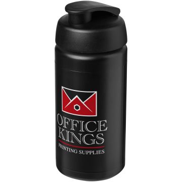 Baseline Plus grip 500 ml flip lid sport bottle Solid black - 1 Bounce Creative Designs