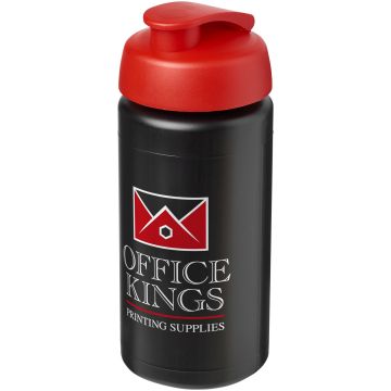 Baseline Plus grip 500 ml flip lid sport bottle Solid black  red - 1 Bounce Creative Designs