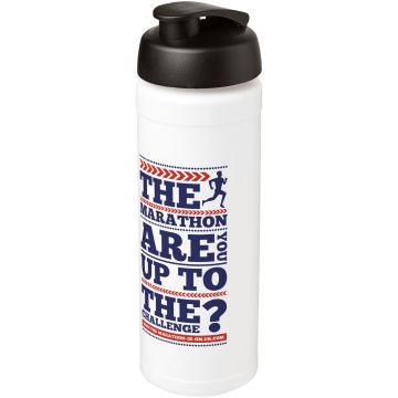 Baseline Plus grip 750 ml flip lid sport bottle White  solid black - 1 Bounce Creative Designs