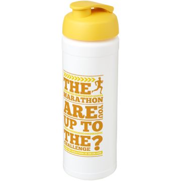 Baseline Plus grip 750 ml flip lid sport bottle White  yellow - 1 Bounce Creative Designs