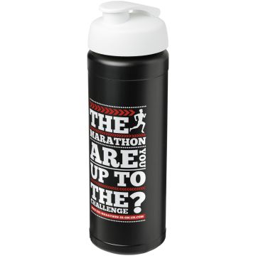 Baseline Plus grip 750 ml flip lid sport bottle Solid black  white - 1 Bounce Creative Designs