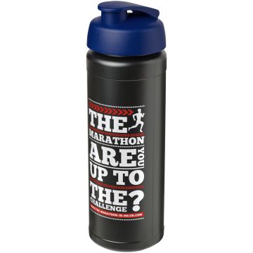 Baseline Plus grip 750 ml flip lid sport bottle Solid black  blue - 1 Bounce Creative Designs