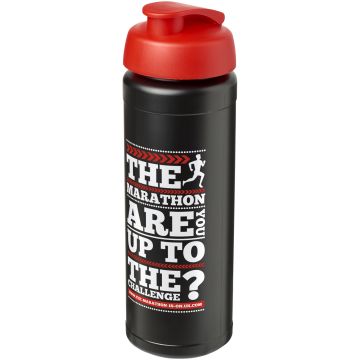 Baseline Plus grip 750 ml flip lid sport bottle Solid black  red - 1 Bounce Creative Designs
