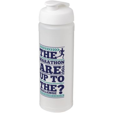 Baseline Plus grip 750 ml flip lid sport bottle Transparent  white - 1 Bounce Creative Designs