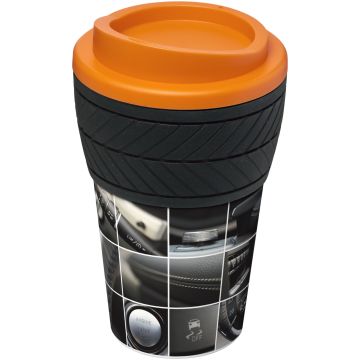 BriteAmericano tyre 350 ml insulated tumbler Orange - 1 Bounce Creative Designs