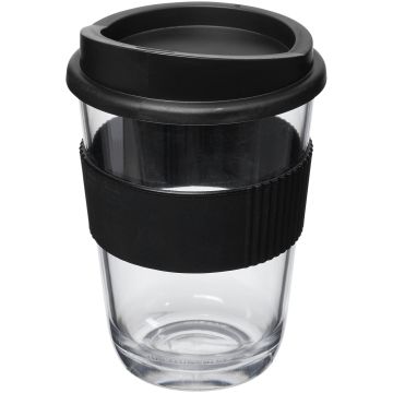Americano Cortado 300 ml tumbler with grip Solid black - 1 Bounce Creative Designs