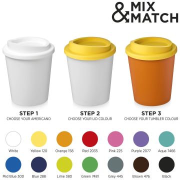Americano Espresso 250 ml insulated tumbler White  lime - 1 Bounce Creative Designs