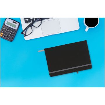 Noir medium notebook Solid black  lime - 1 Bounce Creative Designs