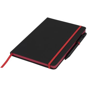 Noir Edge medium notebook Solid black  red - 1 Bounce Creative Designs