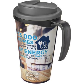 BriteAmericano Grande 350 ml mug with spillproof lid Solid black  grey - 1 Bounce Creative Designs